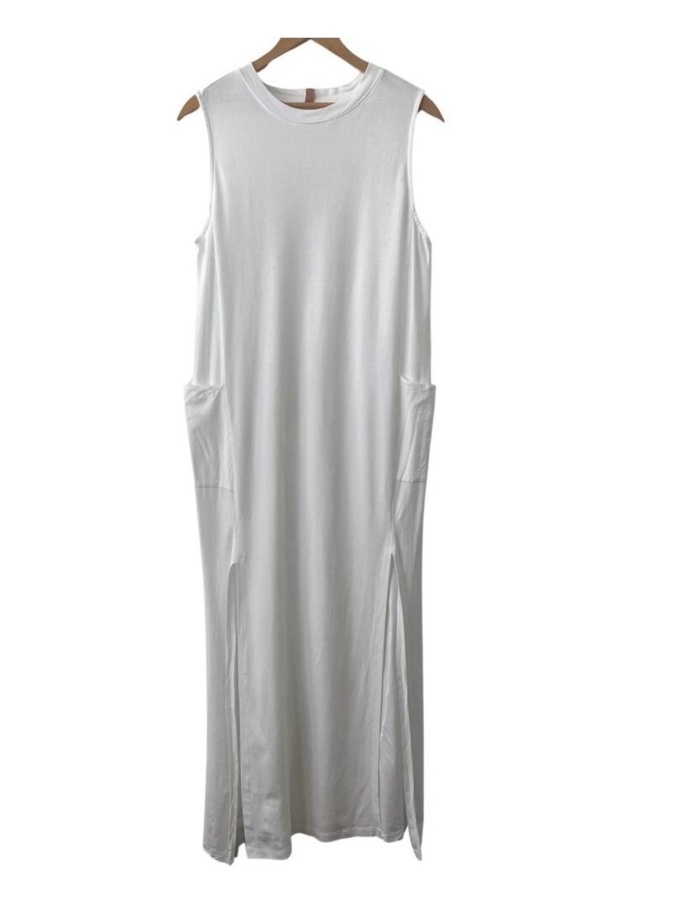 Lunya Sleeveless White Maxi Dress with Side Slits - Picture 3 of 9